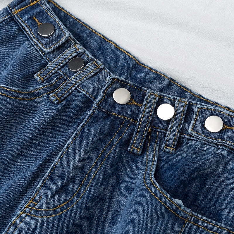 SUXI Quần short denim lưng cao ống rộng thờI trang mùa hè phong cách Hàn Quốc cho nữ