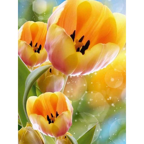 Bộ Tranh Đính Đá 5D DIY Hình Hoa Tulip Trang Trí Cho Người Lớn