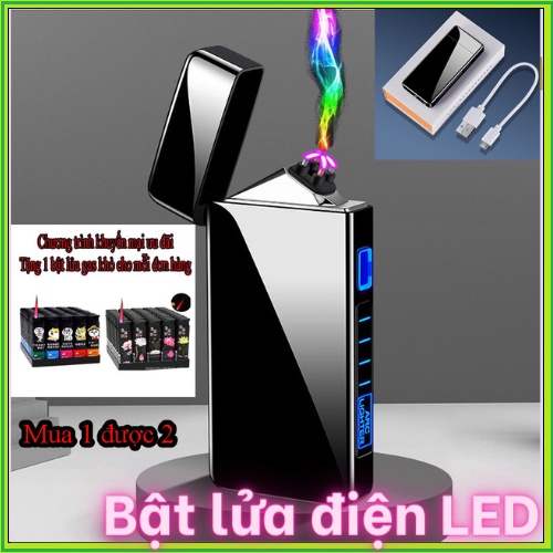 Hàng mới về - Bật- lửa-led điện CAva 010 có hộp và có đèn báo pin. Chống gió và dùng trong trời mưa được