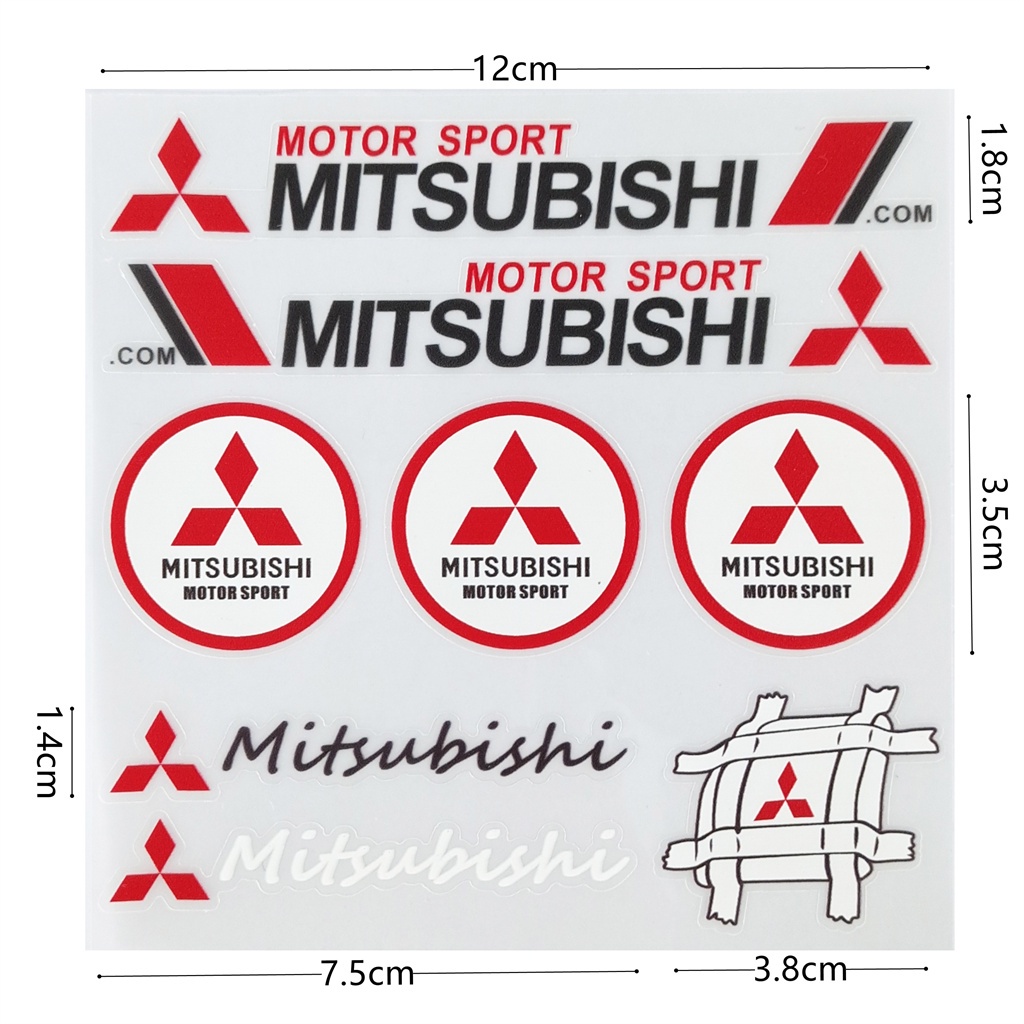Logo dán trang trí xe hơi bằng PU 3D cho Mitsubishi