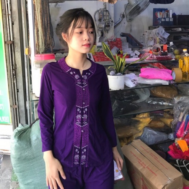 Đồ lam đi chùa vải thun cổ khoá _ có bigsize 80kg