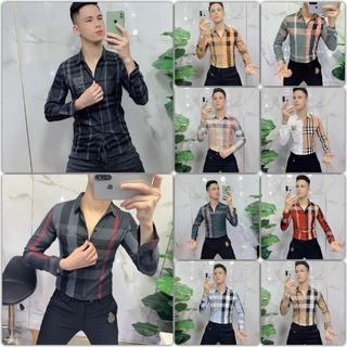 Áo sơ mi nam tay dài BBR kẻ nhiều màu caro ,chất liệu cotton thoáng mát, không nhăn, không bai xù
