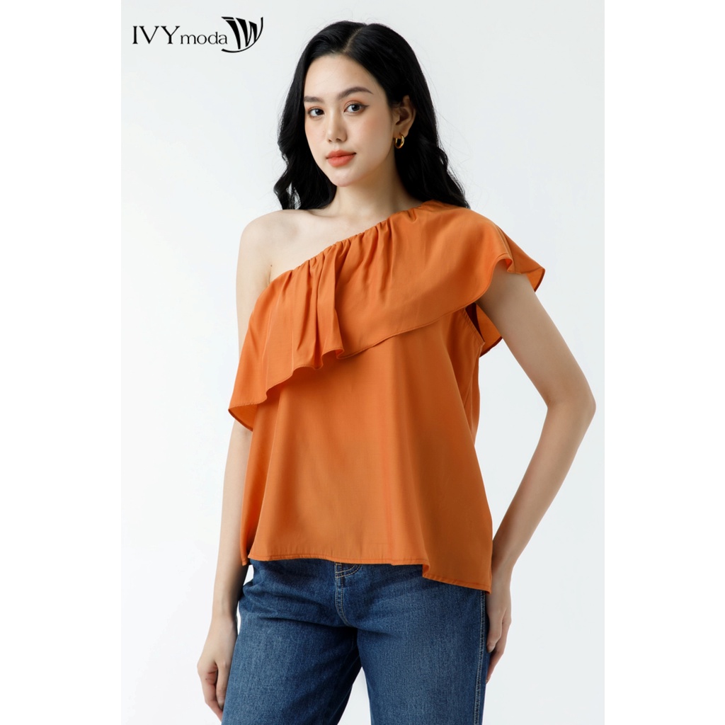 Áo lệch vai phối bèo nữ IVY moda MS 16B9377