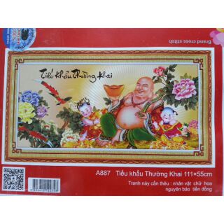 Tranh thêu chữ thập 3D PHẬT DI LẠC A887 CHƯA THÊU.