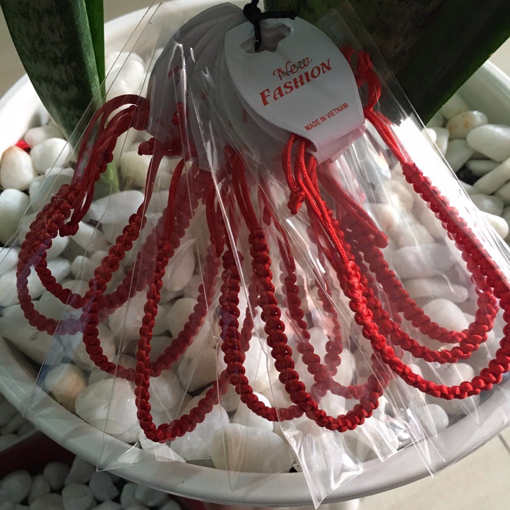 VT234 Vòng tay may mắn đỏ 5 cái/lốc