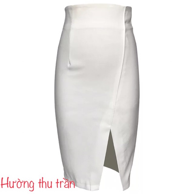 Chân váy bút chì cạp cao xẻ trước trẻ trung | BigBuy360 - bigbuy360.vn
