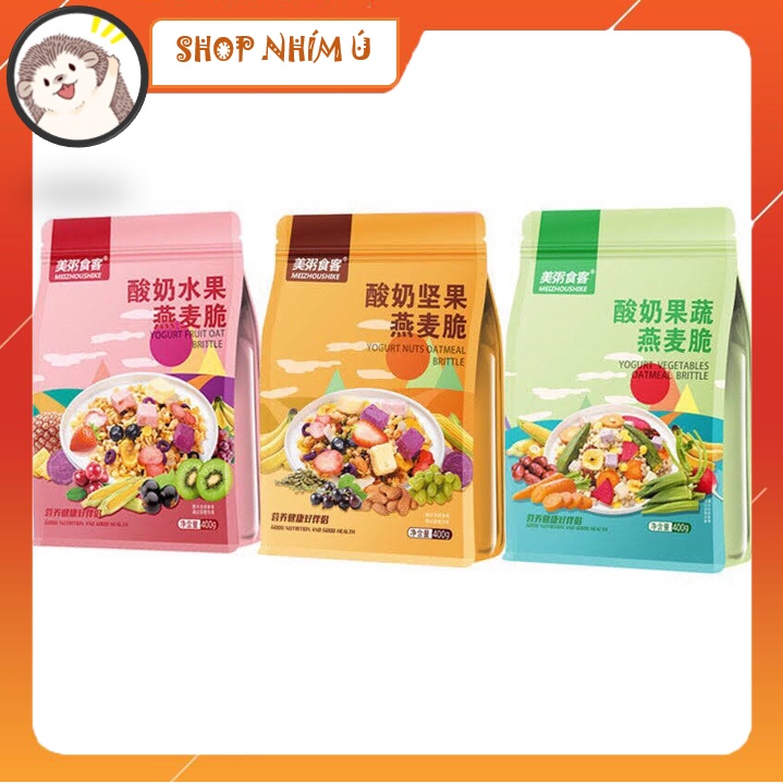 Ngũ cốc yến mạch sấy hoa quả rau củ MEIZHOUSHIKE gói 500g