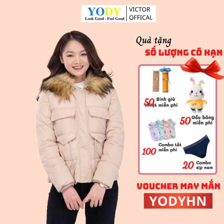 SALE Áo Phao Nữ YODY Đại Hàn Có Mũ Rút Eo, Áo Khoác Nữ Dáng Ngắn Siêu Ấm Chống Thấm Nước PHN4006 Xịn