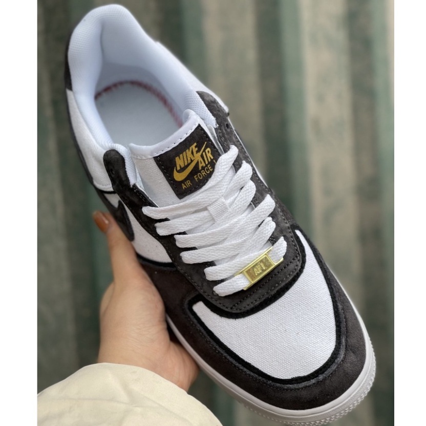 🔻 Giày Thể Thao Nam Nữ, Giày_Nike Trắng vệt đen xám lông Air Force 1 Hàng Đẹp Full Box Bill hót nhất 2022 F11