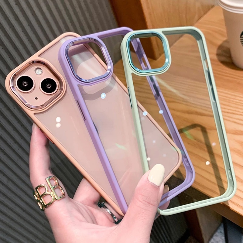 Ốp Điện Thoại Trong Suốt Chống Sốc Bảo Vệ Ống Kính Máy Ảnh Cho iPhone 13 13pro 11 12 12pro Max