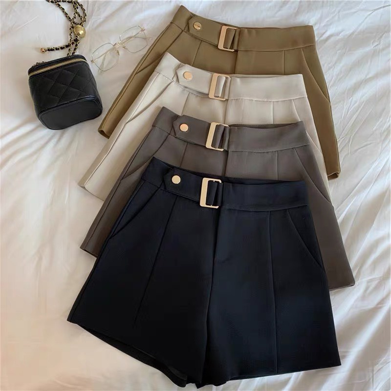 Quần short nữ cạp cao có đai chất liệu vải tuyết mưa bigsize 40 - 75kg 109