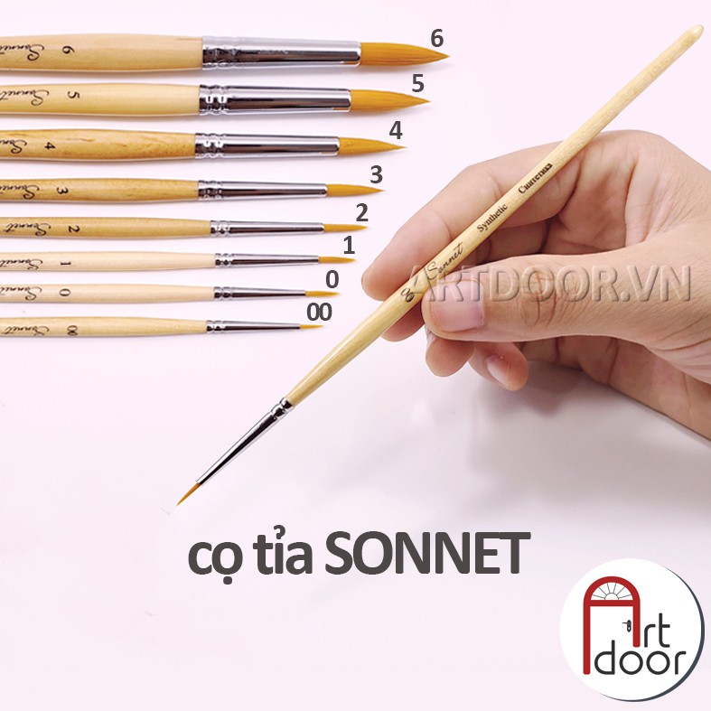 [ARTDOOR] Cọ vẽ đầu tỉa SONNET thân Ngắn