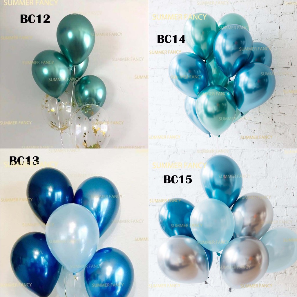 10 bong bóng phối màu crom 30cm  siêu nhũ Balloon party Happy birthday wedding chrome 12&quot; crom siêu nhũ bóng mỹ