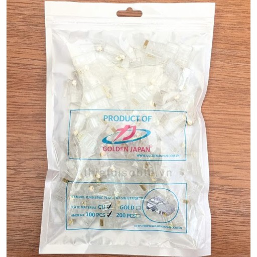 Đầu Bấm Dây mạng Hạt Bấm Mạng internet Đầu Nối Hạt Mạng Golden Japan