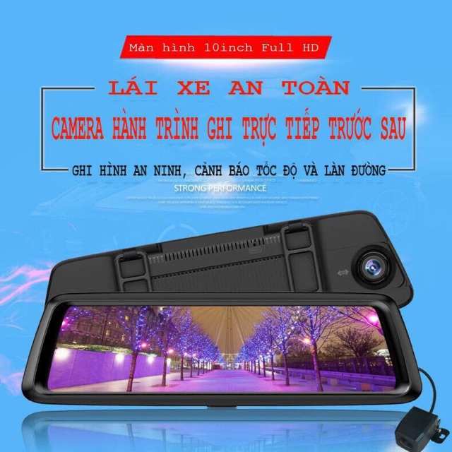 Camera hành trình tích hợp gương chiếu hậu 7”