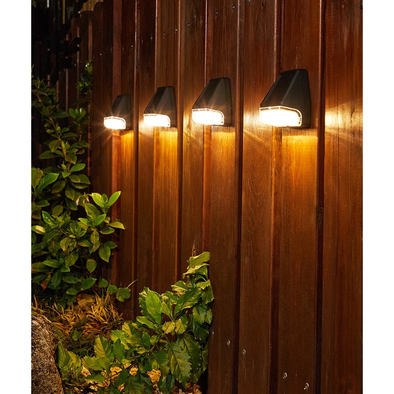 Đèn LED IP65 Năng Lượng Mặt Trời Chống Thấm Nước Gắn Cầu Thang Sân Vườn/Ban Công Ngoài Trời