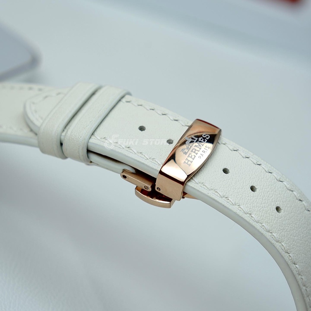 [DÂY DA THẬT] DÂY DA BÊ SWIFT MAY TAY THỦ CÔNG MÀU STONE CHO APPLE WATCH SERIES 1=&gt;7 (BẢO HÀNH 1 NĂM)