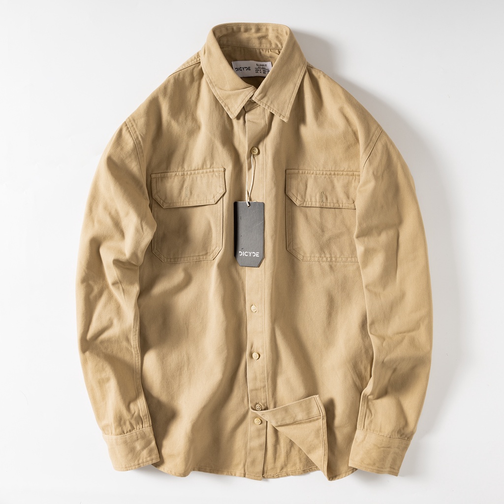 Áo sơ mi KaKi nam dài tay THE 727 023B Cao Cấp