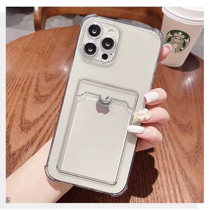 Ốp lưng trong có ngăn đựng thẻ - chống sốc cho iphone 13/13pro/13promax/14/15/pro/plus/promax