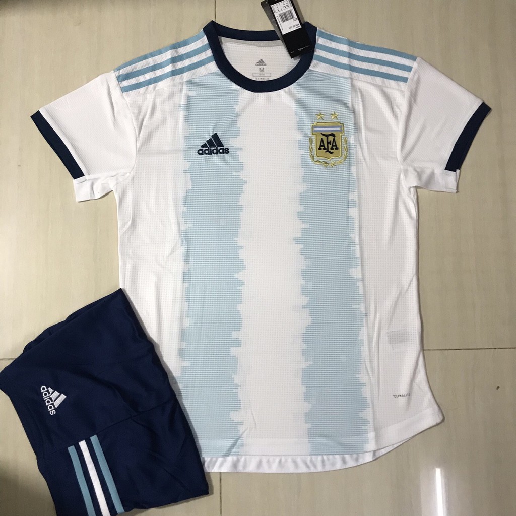 [RẺ VÔ ĐỊCH] Bộ Quần Áo Bóng Đá Đẹp 2019 Mới Nhất Đội Tuyển Argentina Thun Lạnh Cao Cấp Thái Lan - Màu Trắng Xanh