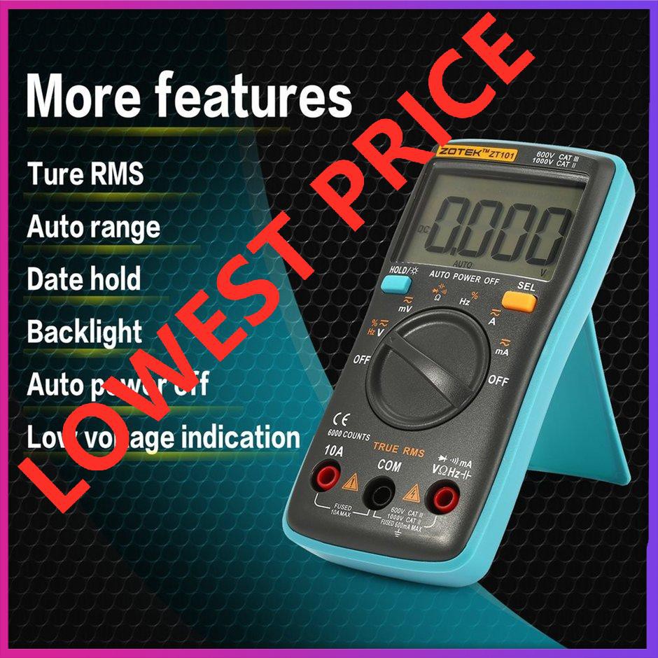 Đồng hồ vạn năng kỹ thuật số mini ZOTEK ZT101 6000 số đếm đo vôn kế ampe kế AC / DC