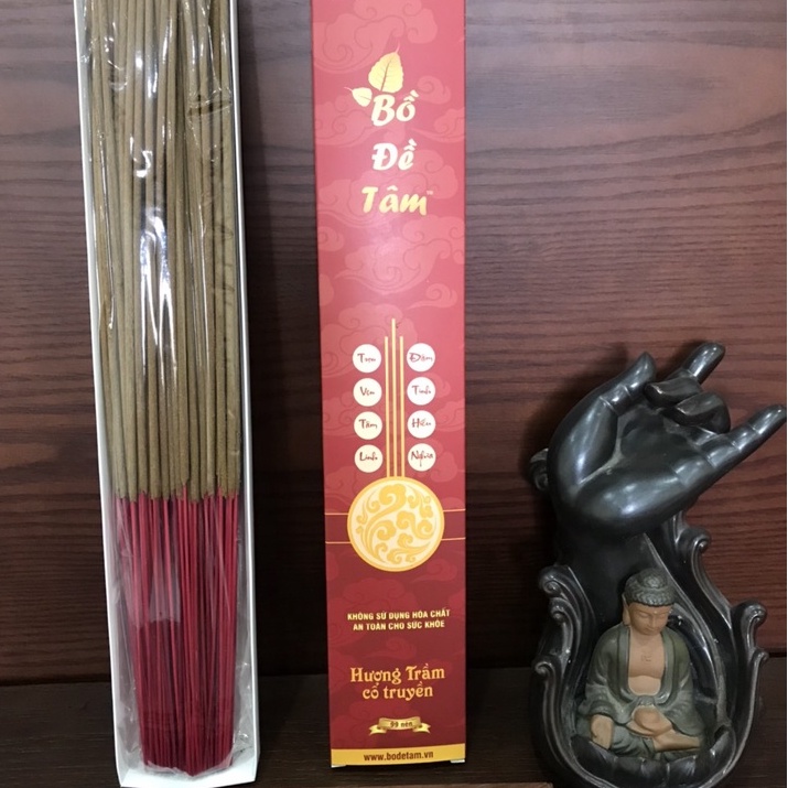 Nhang Hương Trầm Đặc Biệt Bồ Đề Tâm Sạch Cháy Lâu Hương Thơm Tự Nhiên Xua Đuổi Tà Khí Hộp 99 Nén Dài