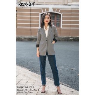 Áo blazer kiểu Hàn check blazer Maxy Workshop
