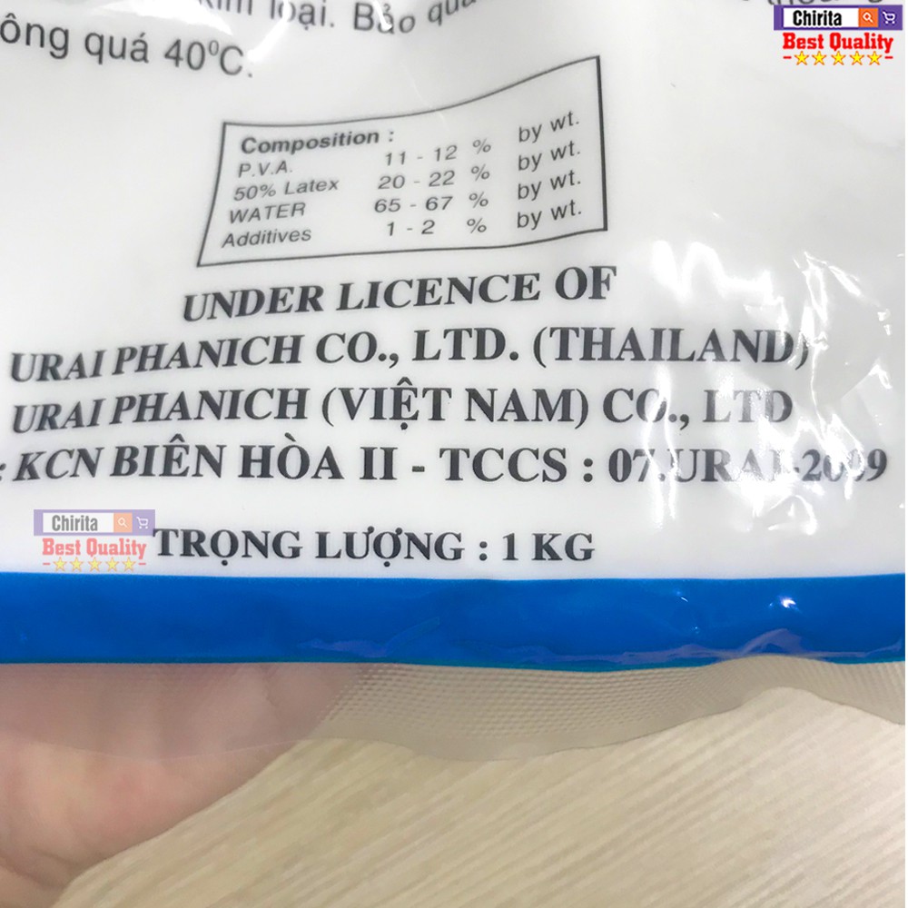 Keo Sữa Latex ATM A-135 Túi 1Kg - Keo Sữa Chuyên Dụng Dán Gỗ, Giấy, Bìa Simili, Giấy Dán Tường...