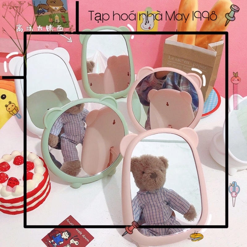 Gương để bàn tai gấu thỏ siêu xinh tiện lợi