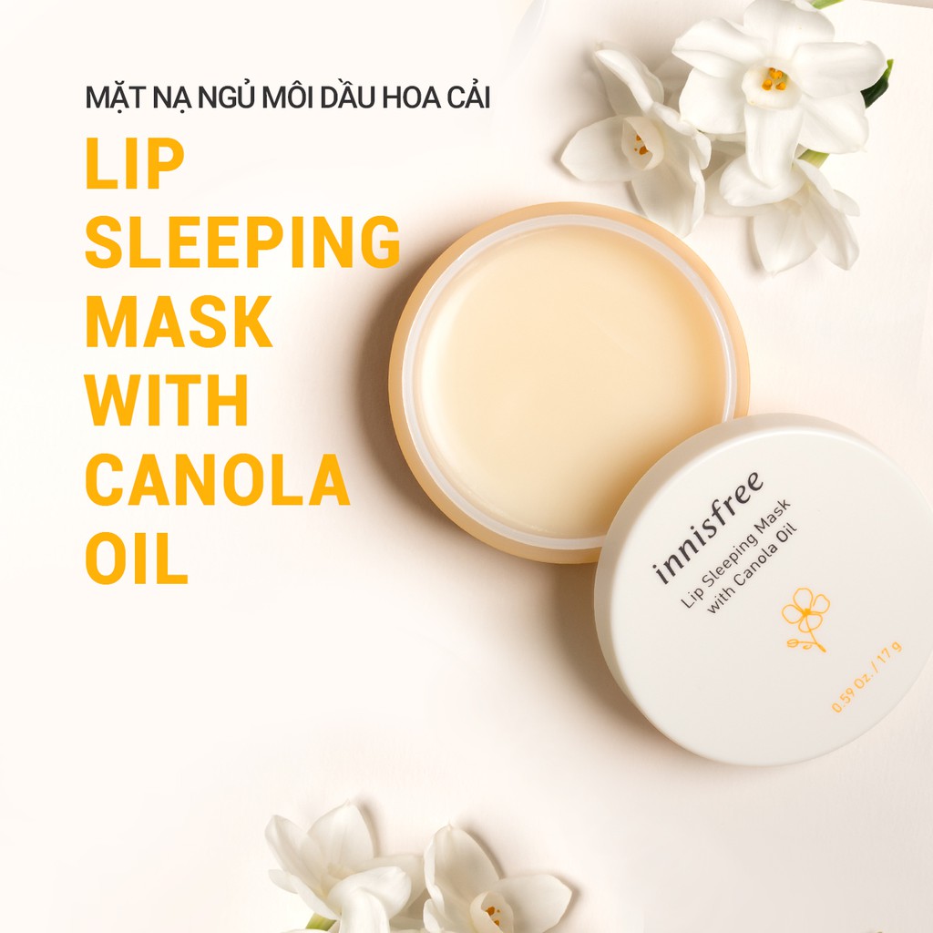 [Mã FMCGMF11 giảm 8% đơn 250K] Mặt nạ ngủ môi dầu hoa cải innisfree Lip Sleeping Mask With Canola Oil 17g