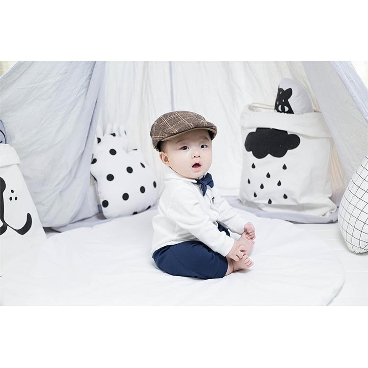 Body công tử nơ dài tay cho bé trai 3-13kg .