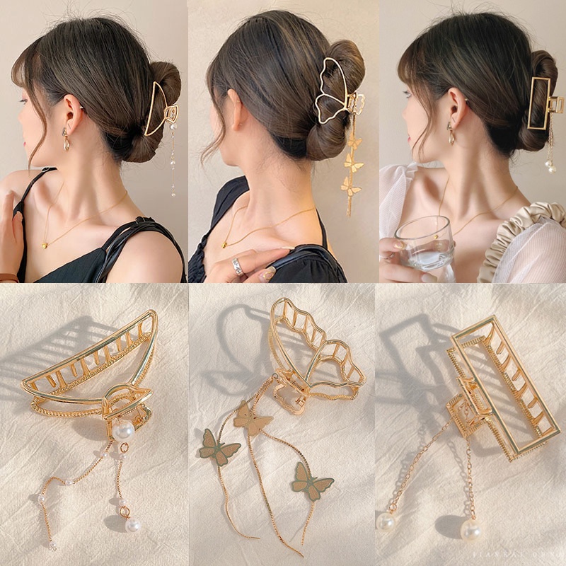 Kẹp tóc hợp kim phối tua rua thời trang cho nữ