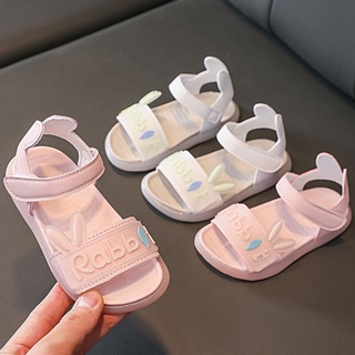 FM19 Sandals White pink rabbit ears fashion for girls 1-6 years old