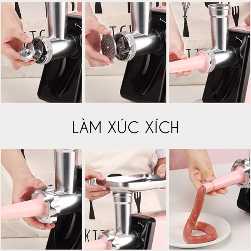 Máy xay thịt, đùn xúc xích, lạp xưởng quết thịt làm giò chả, xay hạt, cán và ép mỳ