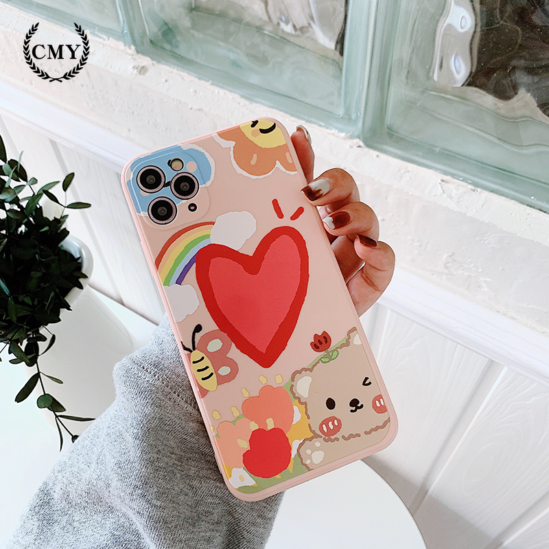 Ốp iphone  Ốp lưng Iphone 11 Ốp lưng iphone  Ốp lưng silicon Ốp iphone 12 pro max  Ốp iphone 12 mini cartoon bear Silicone Phone Case For iPhone 11 Pro Max X Xr Xs Max 7 8 Plus Se 2020 12 pro max 12 mini