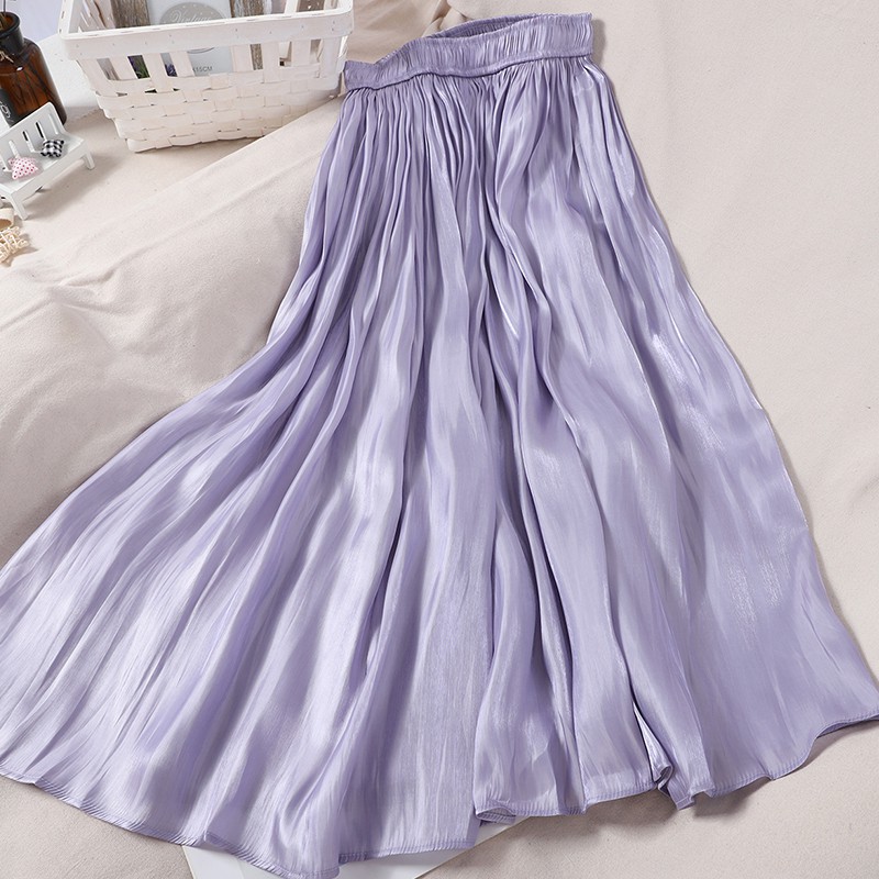Chân váy satin màu bóng ngọc trai xòe, siêu nhẹ nhàng organza ( Có sẵn) | BigBuy360 - bigbuy360.vn