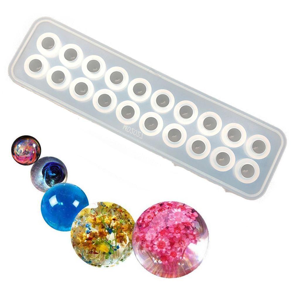 MUVAKO Khuôn Tròn Làm Hạt Cườm Thủ Công Bằng Silicone|Khuôn Nhựa Làm Trang Sức