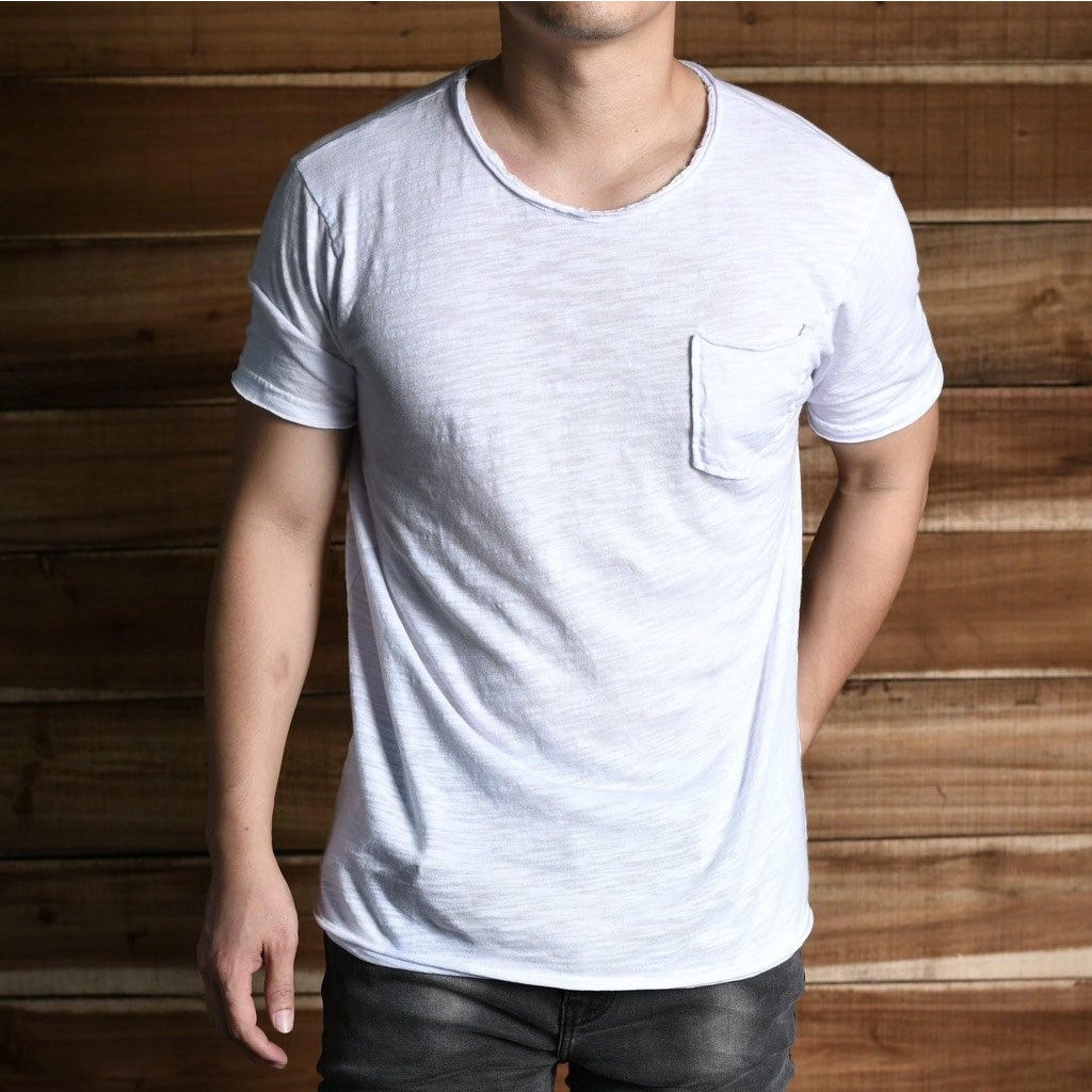 Áo Thun Nam Basic GU CHẤT, Chất Vải Cotton Chuẩn Xịn, Mềm Mại, Thiết Kế Túi Basic - GUTN11