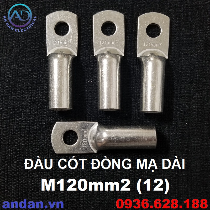 Đầu cốt đồng mạ dài, đầu cos mạ dài, cosse đồng dài M16 M25 M35 M50 M70 M95 M120 M150 M185 M240 M300