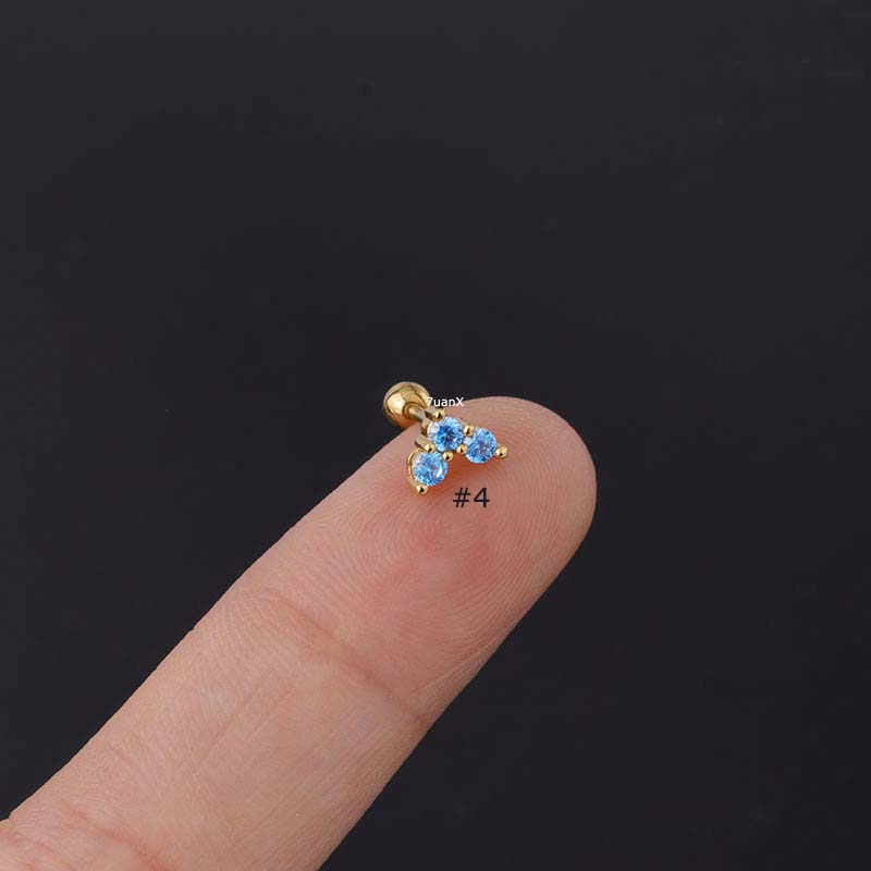 Khuyên tai hình trái tim đính đá 20/6mm bằng thép không gỉ