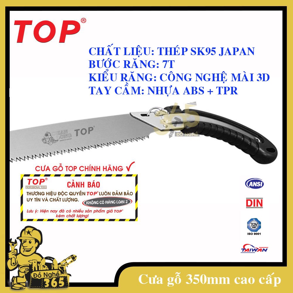 Cưa gỗ cầm tay TOP 350mm có bao đựng có ảnh chụp thật