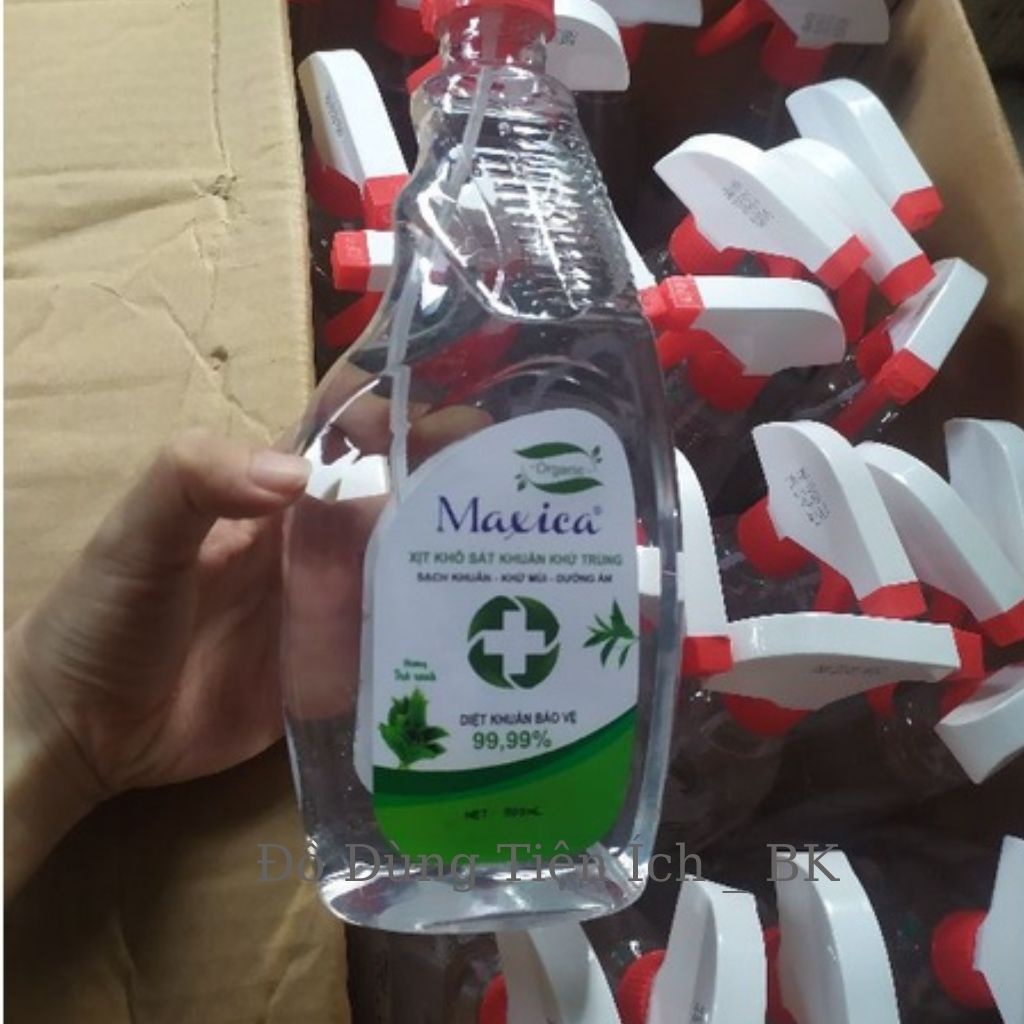 Xịt khuẩn, khử trùng, khử mùi Maxica chai 500ml, sạch khuẩn nhanh trong 5 giây