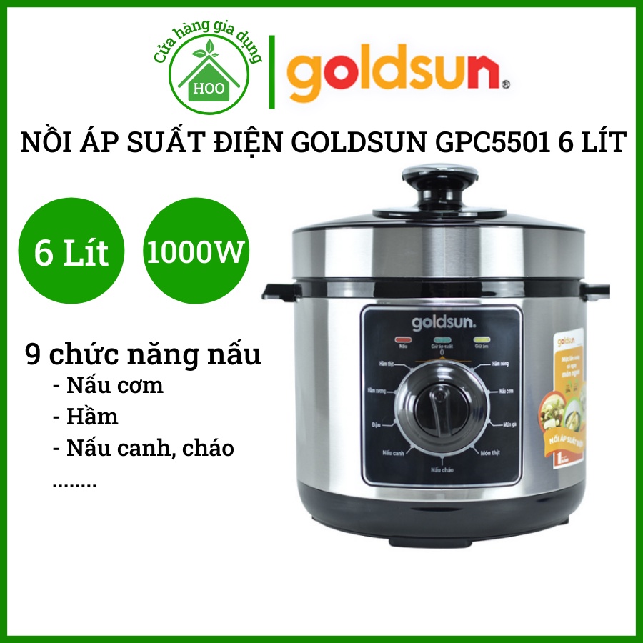 Nồi áp suất điện,Nồi áp suất đa năng Goldsun GPC5501, Bảo hành chính hãng 12 tháng, Goldsun CD3601