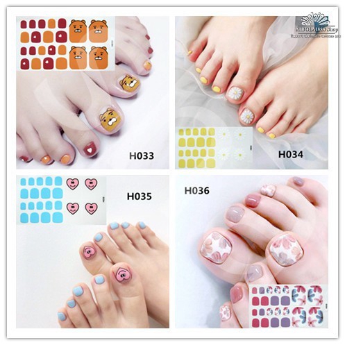 [Hàng mới về] Nhãn dán móng chân họa tiết đa dạng tuỳ chọn phong cách Hàn Quốc H021-H040
