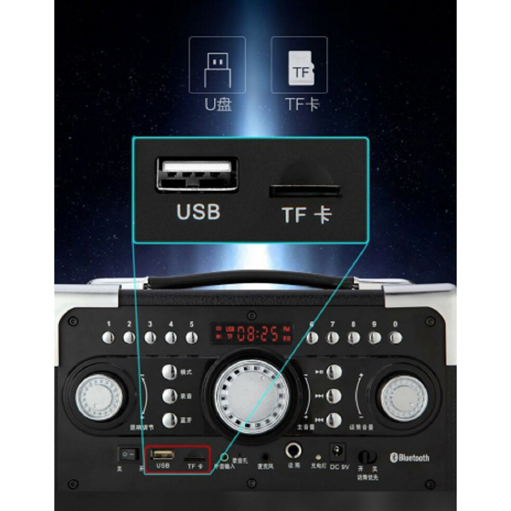 Loa bluetooth karaoke Daile S8 - Daile Q78 + micro không dây