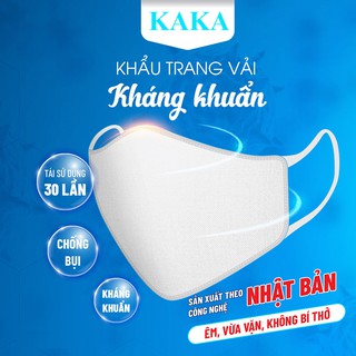 KHẨU TRANG VẢI KHÁNG KHUẨN KAKA  (3 CÁI/TÚI ZIP)