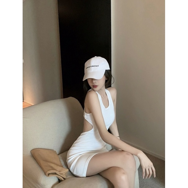 ĐẦM ÔM BODY BA LỖ KHOÉT LƯNG THUN GÂN PHONG CÁCH HÀN QUỐC