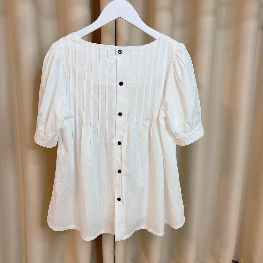 Áo baby doll tiểu thư cộc tay ly ngực khuy sau phong cách HQ