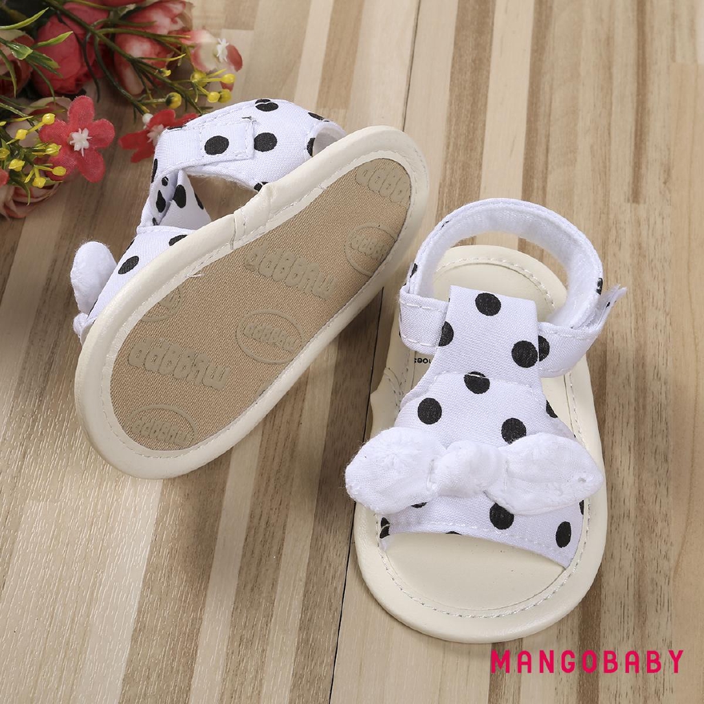 Giày Sandal Đính Nơ Đế Mềm Chống Trượt Cho Bé Gái Tập Đi