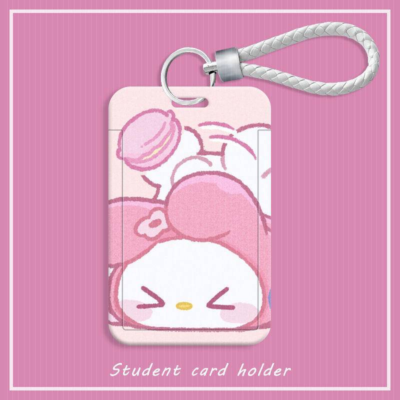 ⭐ iLado ⭐ Thẻ dây đeo thẻ sinh dễ thương Sanrio Kuromi bọc căn cước thẻ hoc thẻ đi làm viên Vỏ bảo vệ bao đựng thẻ học sinh phù hiệu học sinh dây đeo bảng tên dây đeo bảng tên đồ dùng học sinh
